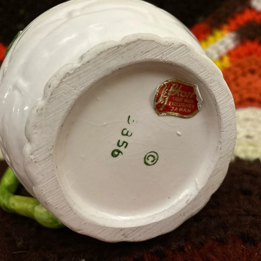 Vintage Lefton Japan Rustic Daisy Ceramic Creamer Pitcher Pot! - Picture 4 of 15